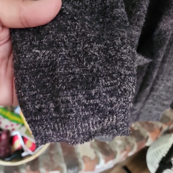 Barefoot Dreams CozyChic Lite Cardigan Gray Hooded Open Front Cozy Luxe - Picture 4 of 9